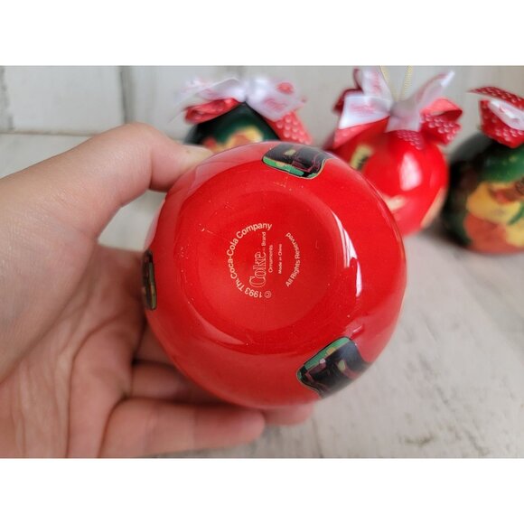 Enesco coke ball Coca-Cola Santa Claus vintage ornament Xmas set - Picture 7 of 7